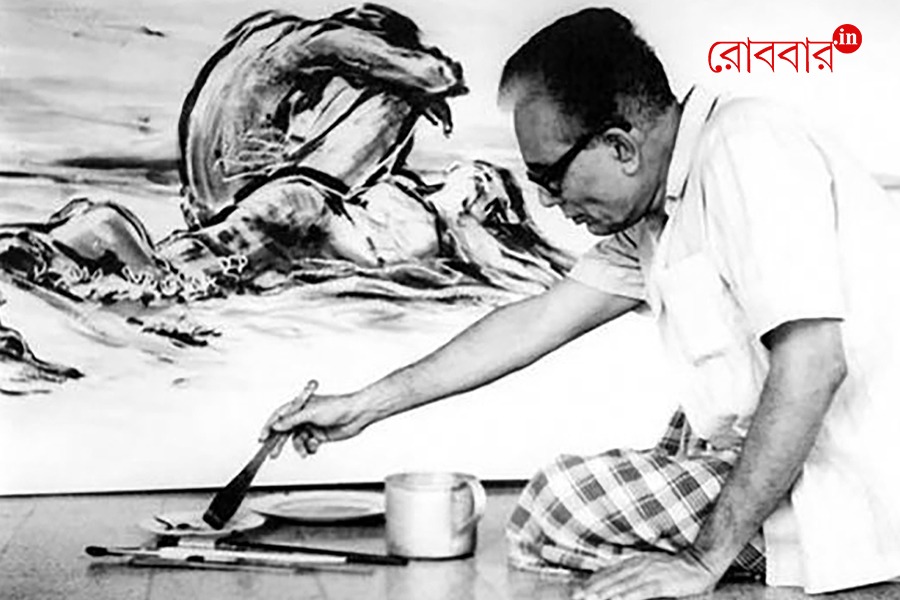 Bengal famine series and Zainul Abedin by Samir Mondal। Robbar