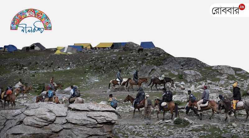 an article about the death of horse on the amarnath yatra। Robbar