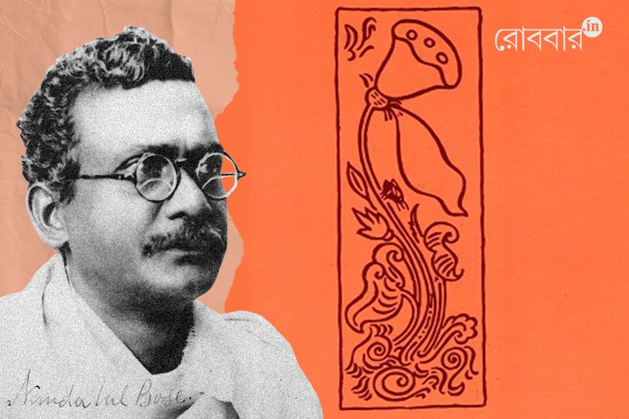 Nandalal Bose and The Book cover of ChinnaPatra। Robbar