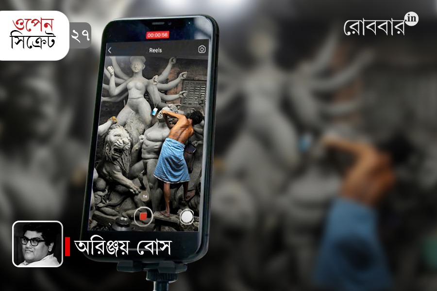 open secret on kumartuli during durgapuja। Robbar