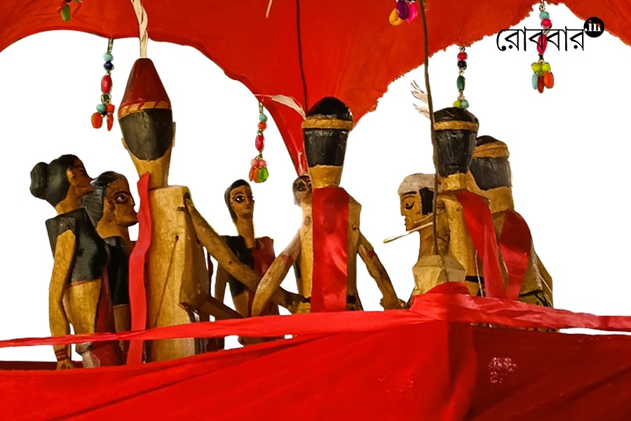 mechanism & technique of santhal puppetry chadar Badar | Robbar